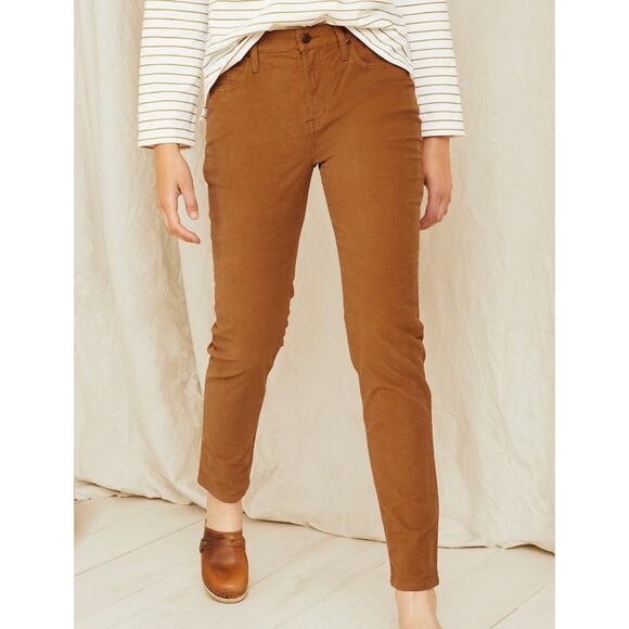 Garnet Hill Organic Cotton Chino Cropped Straight Leg Pants Camel Brown Size 6 - Picture 1 of 12